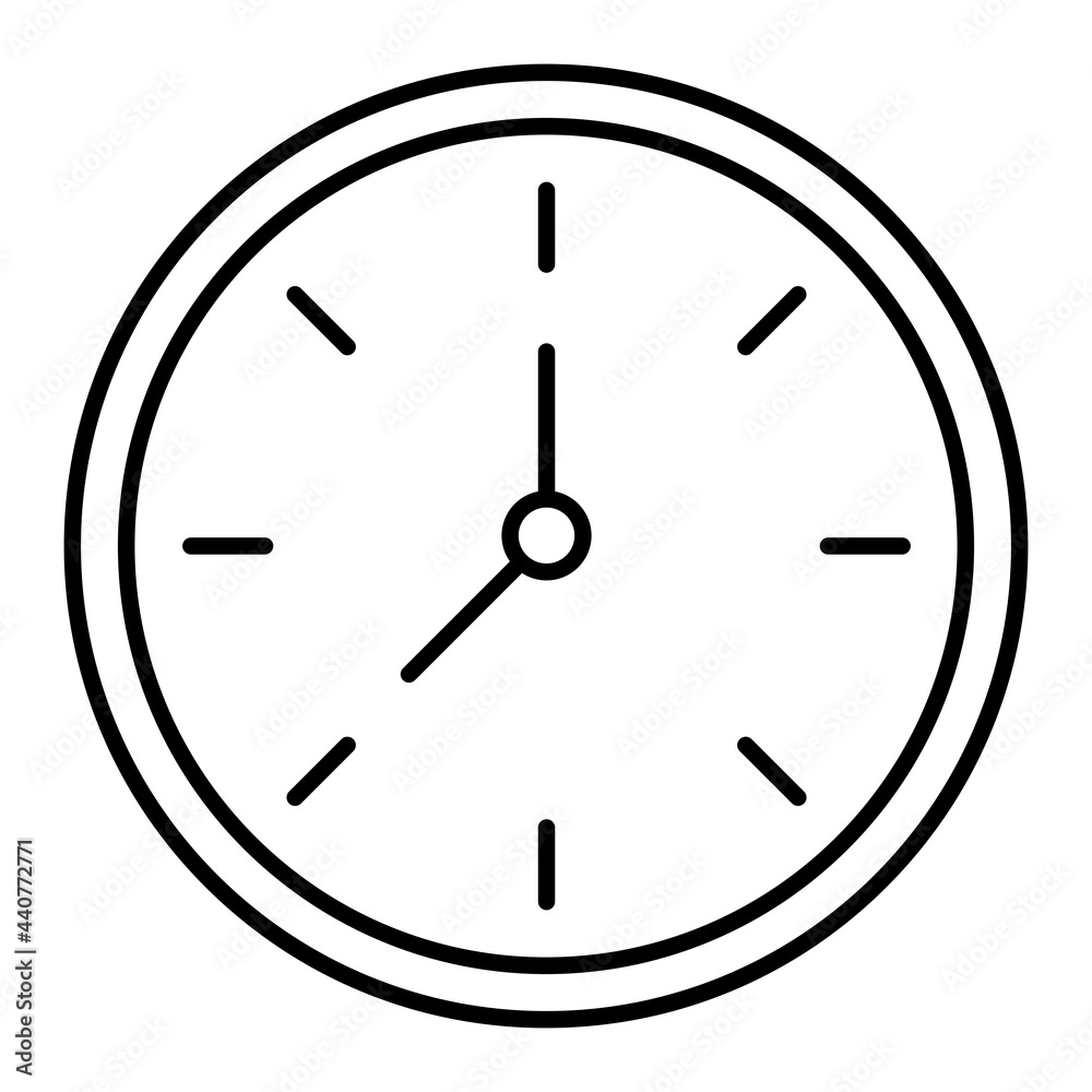 Vector Wall Clock Outline Icon Design Vector Wall Clock Outline Icon Design