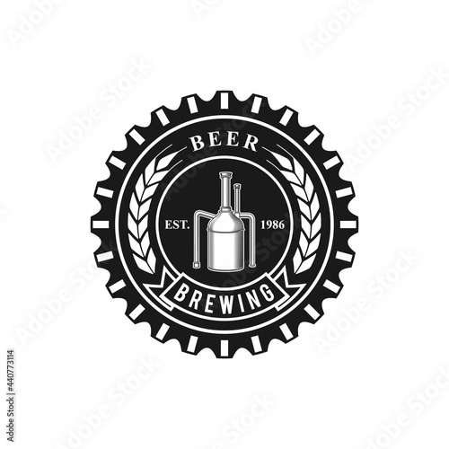 BEER AND BREWING LOGO VINTAGE STYLE, VECTOR TEMPLATE DESIGN, PREMIUM QUALITY