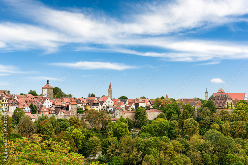 .Panorama of the medieval German city of Rothenburg. ..