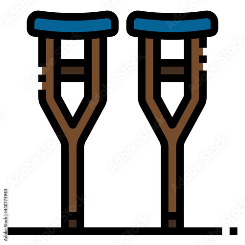 crutches line icon