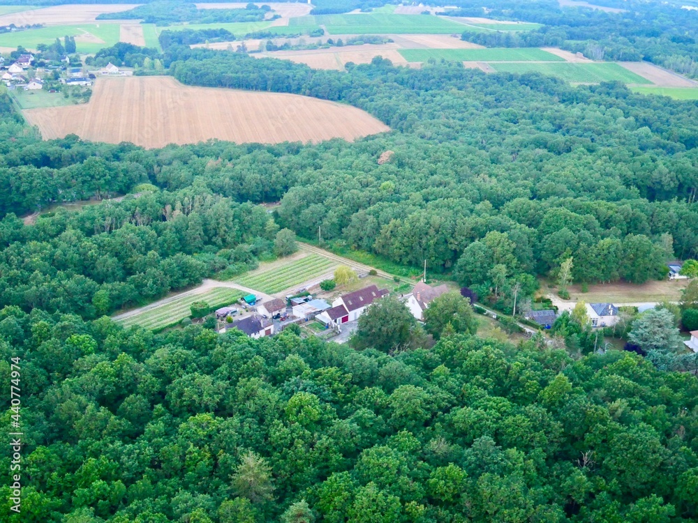 Vue depuis une montgolfière