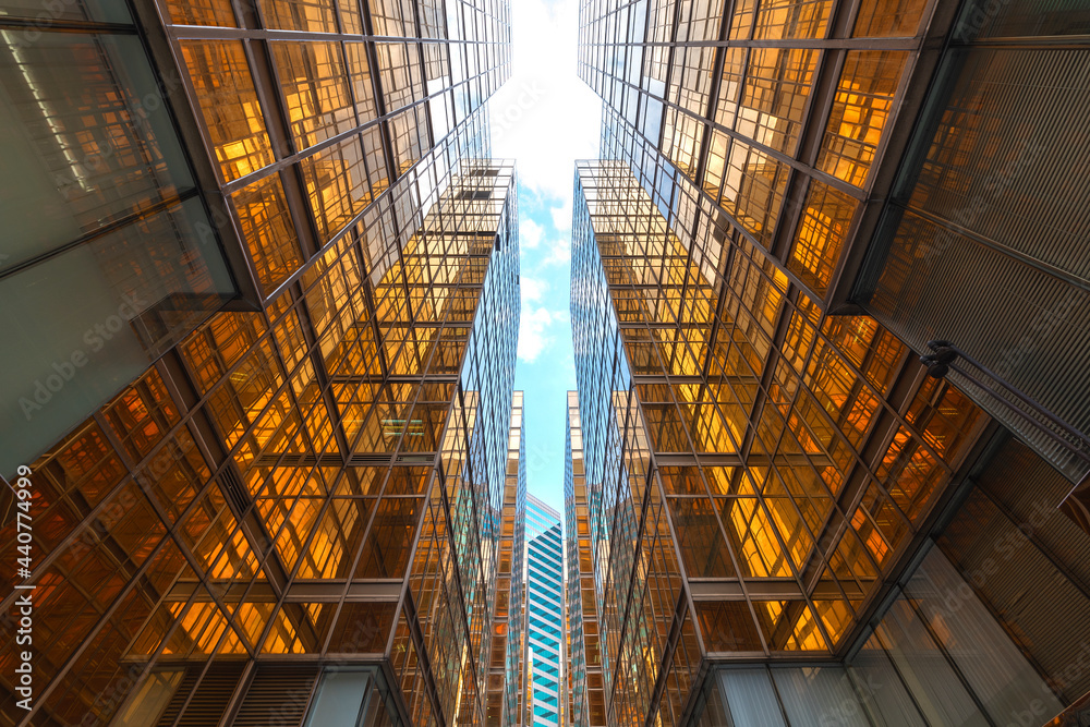 Fototapeta premium Exterior of high rise office building. Modern architecture abstract background