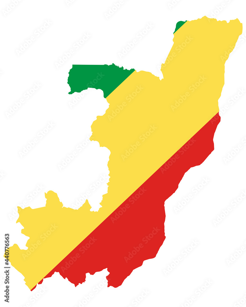 Fototapeta premium Fahne in Landkarte des Kongo
