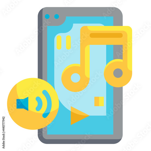 music app flat icon