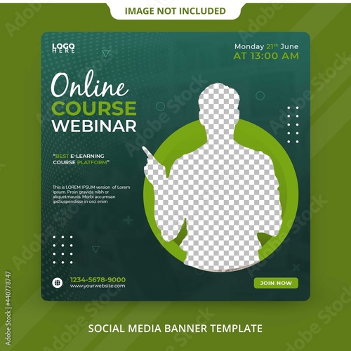 Webinar Course Online Streaming Digital Marketing corporate social media template psd