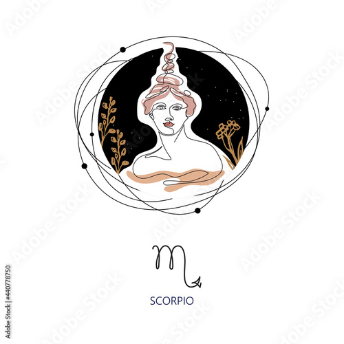 Zodiac sign Scorpio. The symbol of the astrological horoscope.