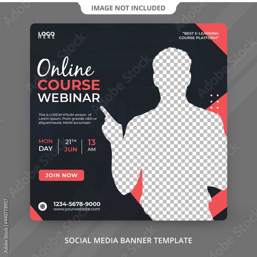 Online Course Webinar Classroom Live Streaming and corporate Social Media PSD template