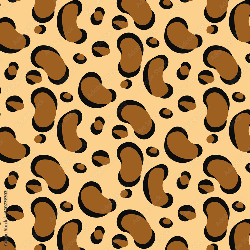 leopard or jaguar ornament background. tropical print of leo wild animal