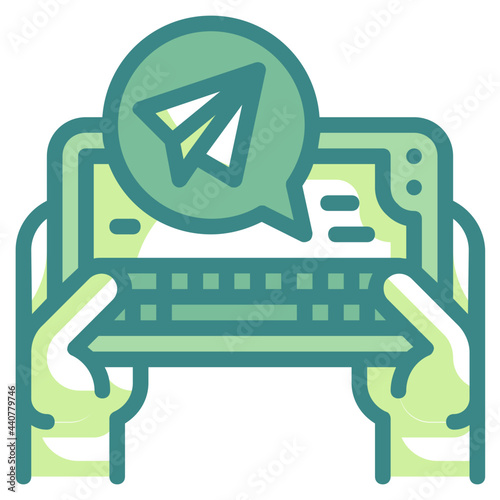 messenger blue line icon