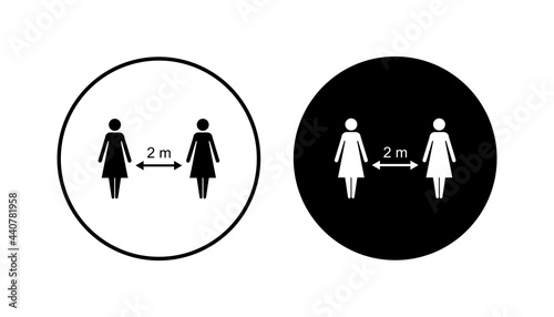 Social distancing icon set. social distance icon. self quarantine sign