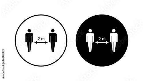 Social distance icon set. social distancing icon. self quarantine sign