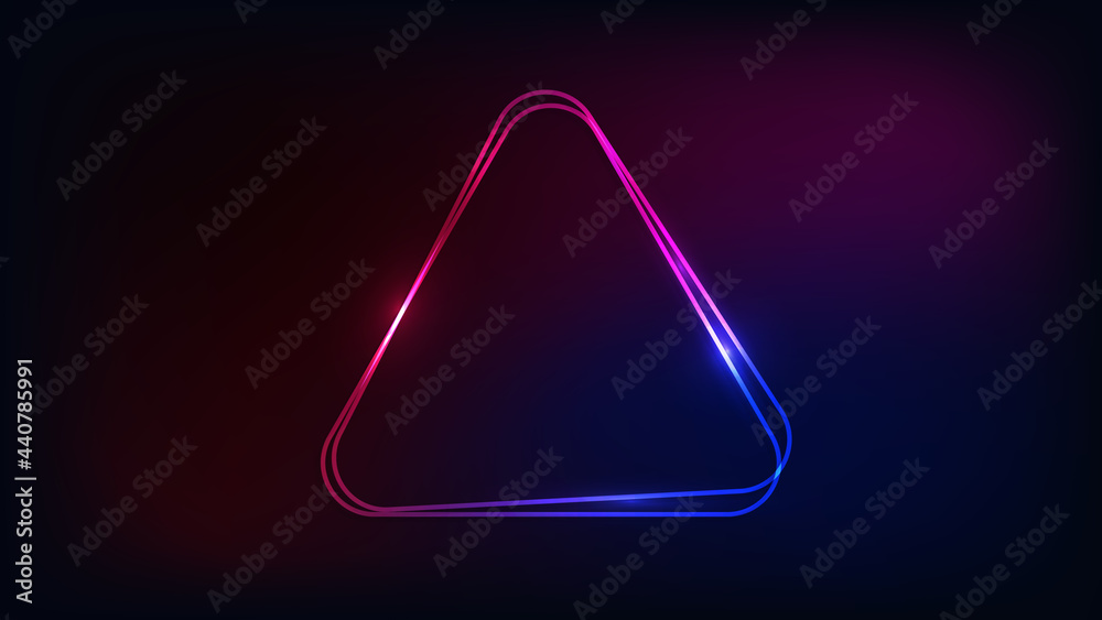 Neon double frame with shining effects Neon double frame with shining effects