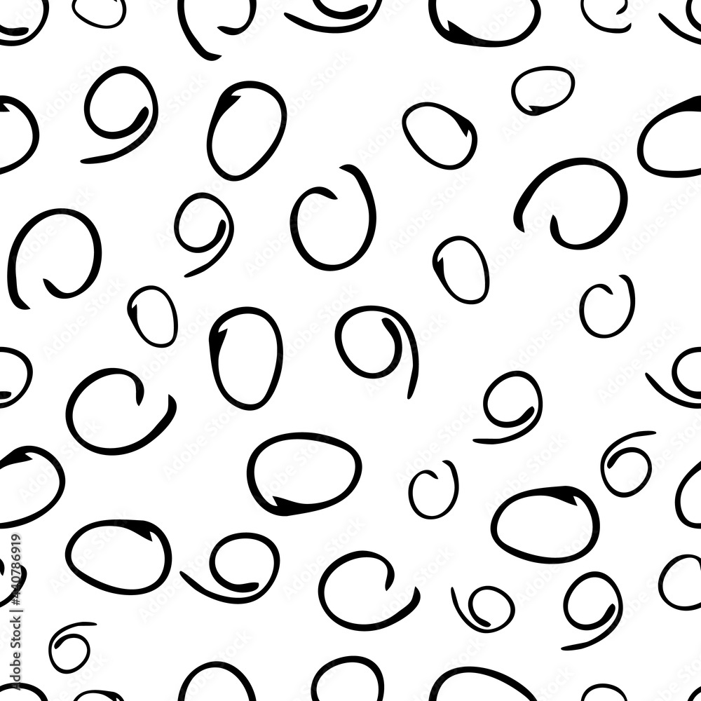 Seamless pattern with sketch round squiggle