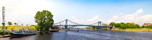 Panorama of the Kaiser Wilhelm bridge in the port city of Wilhelmshaven, Lower Saxony by day photo