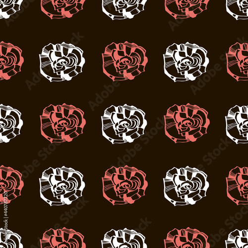 seamless pattern wonderland red and white roses vector