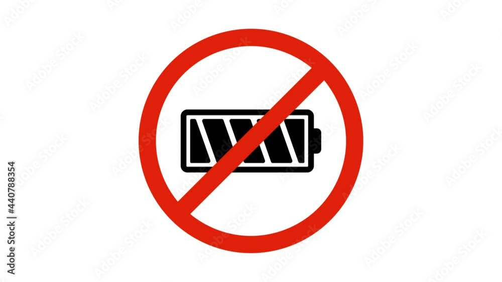 no battery Charging icon road sign animation. simple red circle prohibition Not Allowed Sign road motion design 4k with alpha channel mate no battery Charging icon road sign animation. simple red circle prohibition Not Allowed Sign road motion design 4k with alpha channel mate
