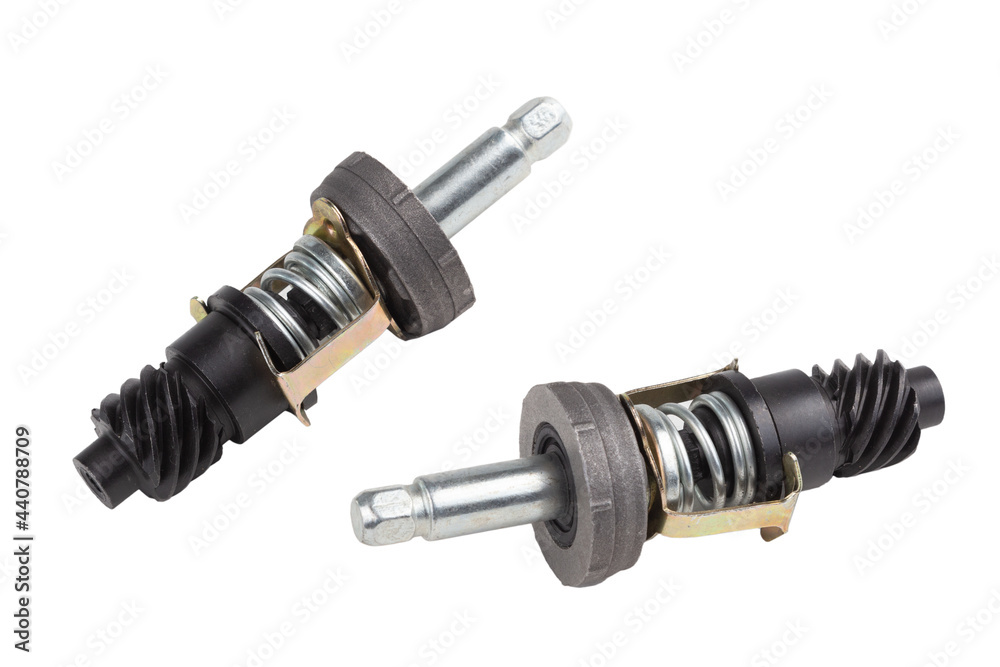 new repair kit for automatic caliper gap selection mechanism, isolated on white background new repair kit for automatic caliper gap selection mechanism, isolated on white background