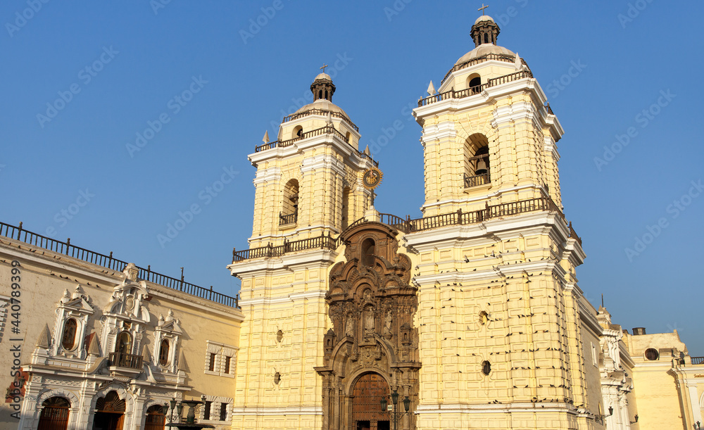 Convento de San Francisco church and monastery in Lima - obrazy, fototapety, plakaty 