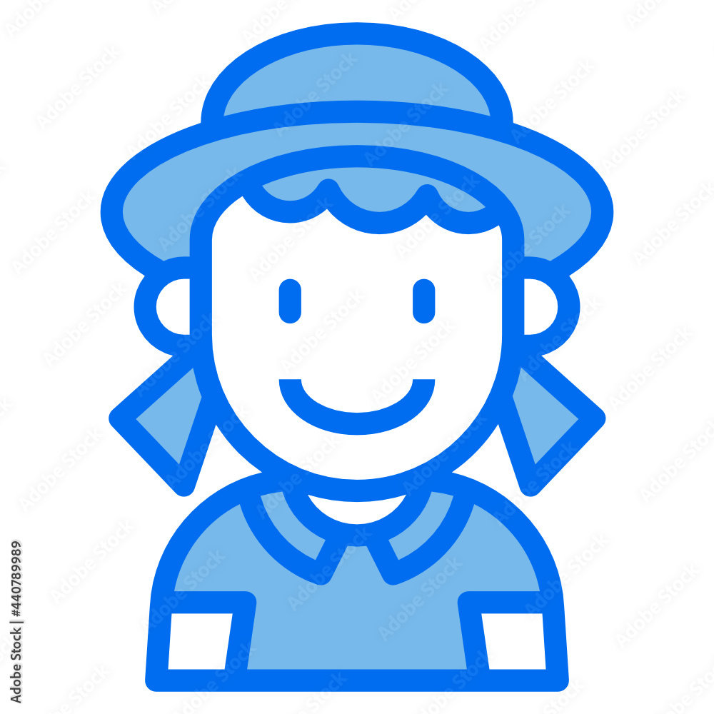 kid blue line icon