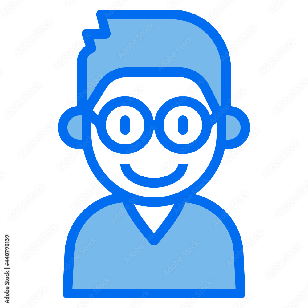 Fototapeta premium kid blue line icon