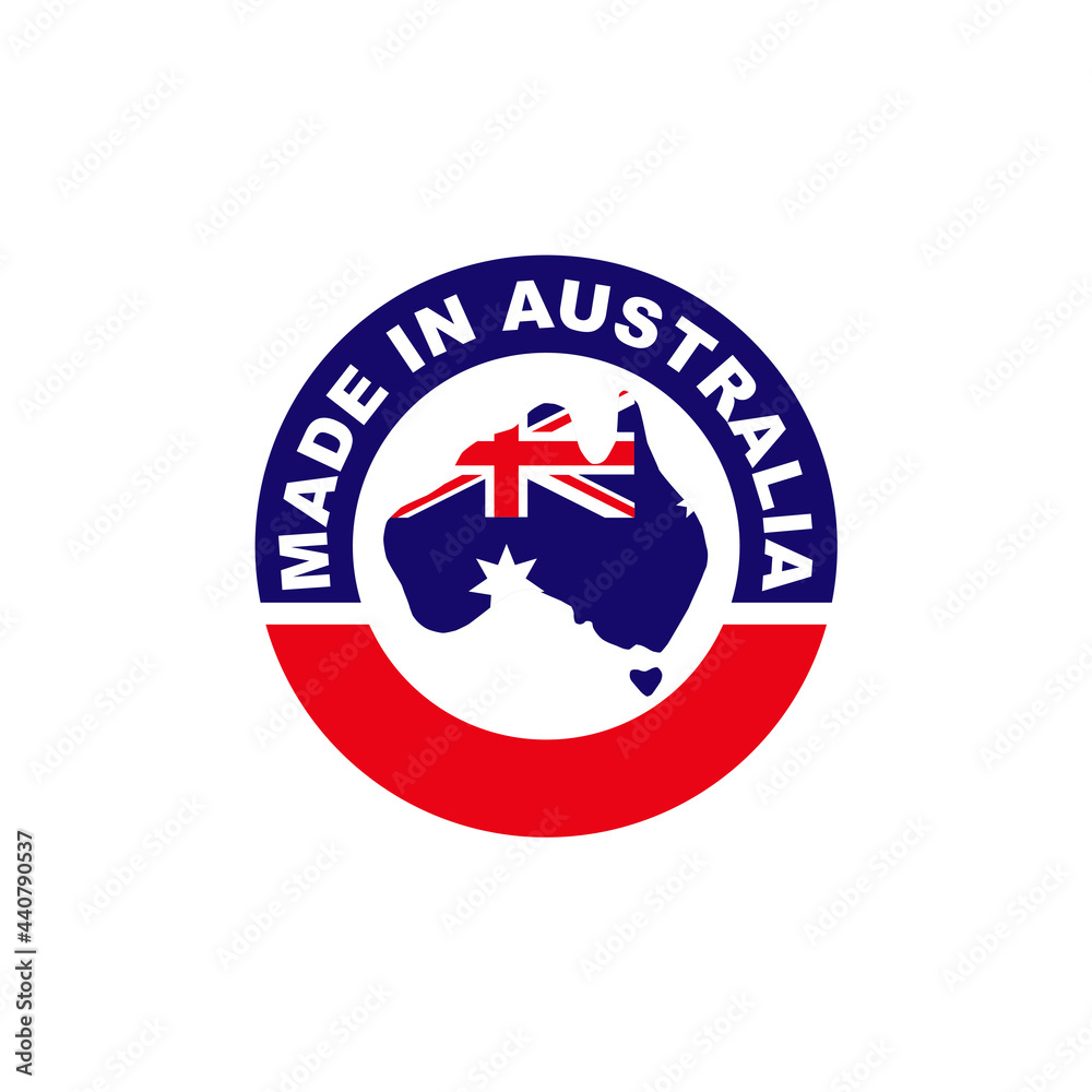 Made in Australia label logo design template Made in Australia label logo design template
