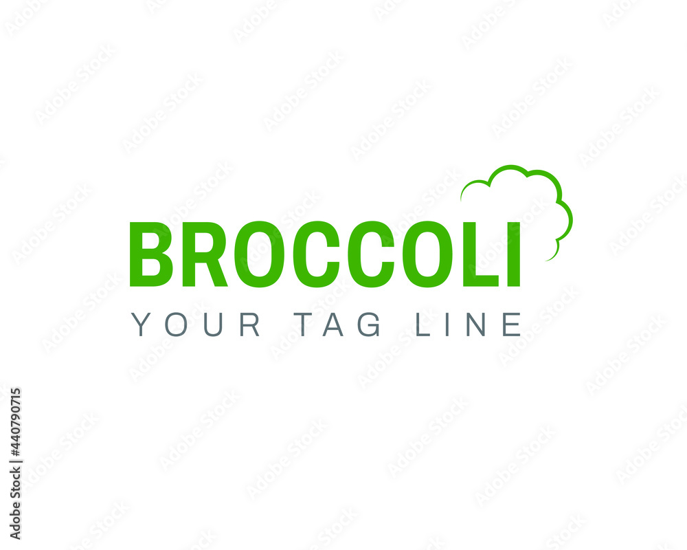Fototapeta premium Broccoli logo, Broccoli simple typographic logo