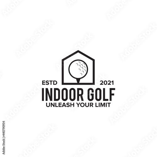 Indoor golf logo design template