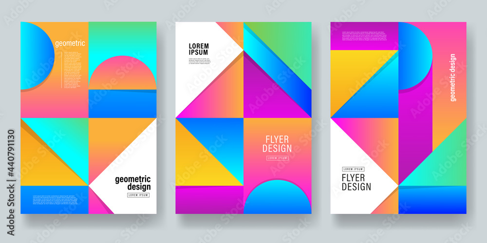 Colorful Geometric Background Flyer Design Template