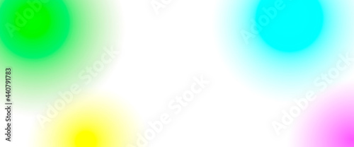 Bright colored balls, circles on a white background. Bright spots of green, yellow, blue, purple on a white background. Abstract white background.