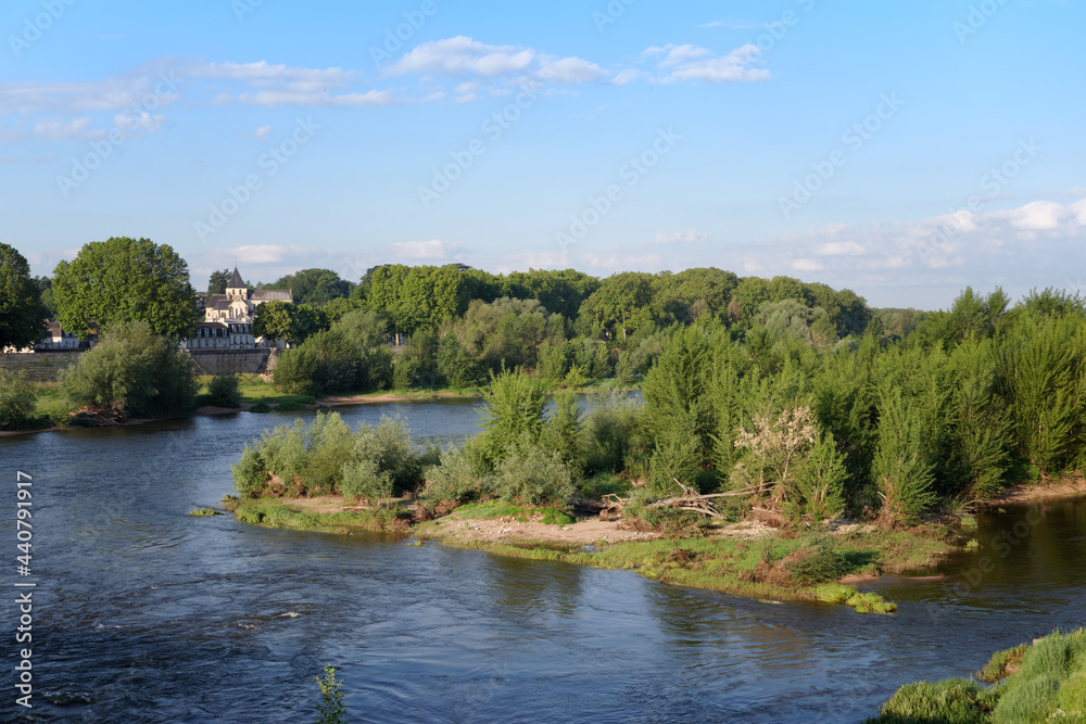 Loire river bank in amboise city