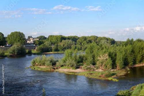 Loire river bank in amboise city