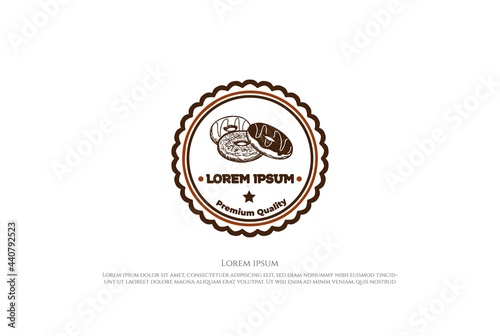 Retro Vintage Donuts for Cafe Shop Restaurant Product Badge Emblem Label Seal Logo Design Vector