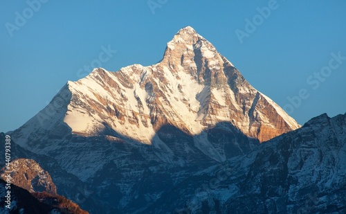 mount Nanda Devi sunset view India himalaya mountain