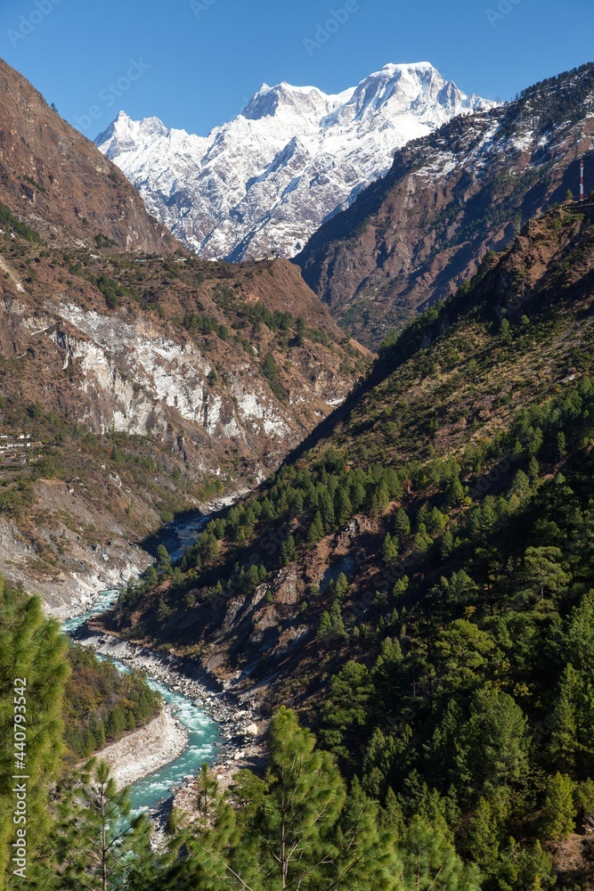 India himalaya mountain and river valley