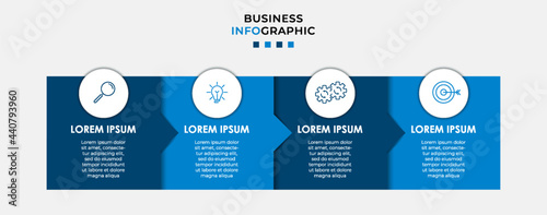 Business Infographic design template Vector with icons and 4 options or steps. Can be used for process diagram, presentations, workflow layout, banner, flow chart, info graph