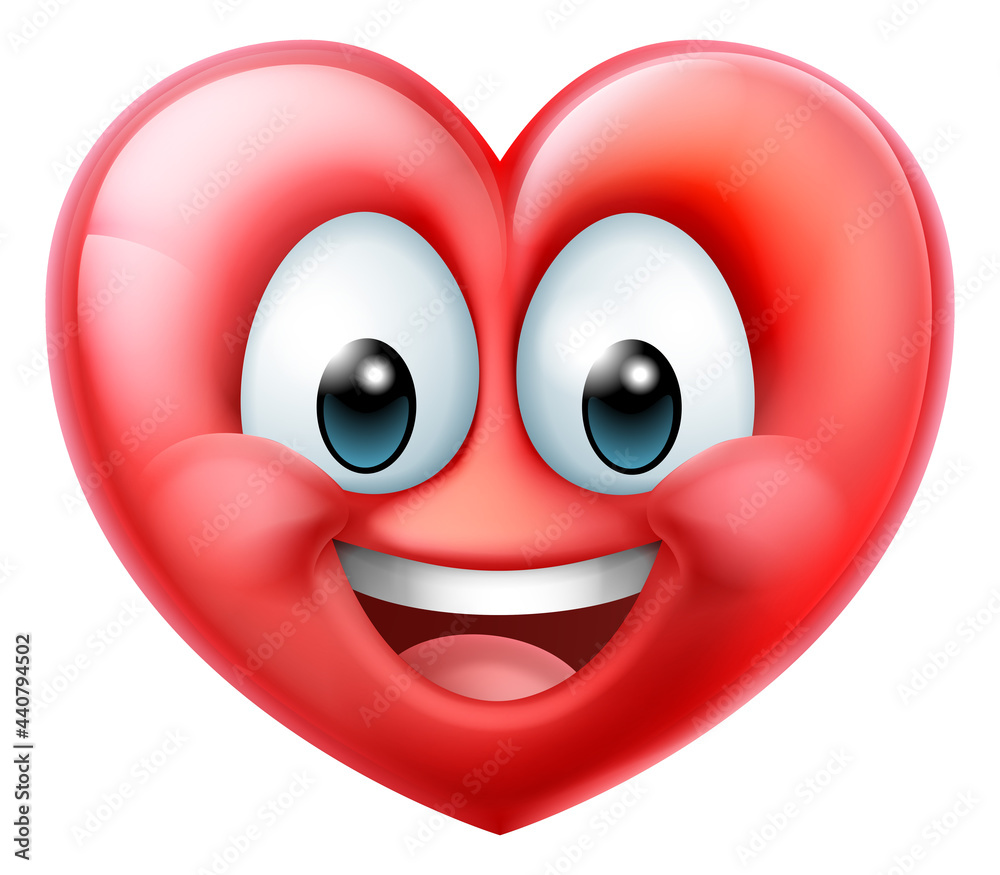 Heart Emoticon Happy Cartoon Mascot Character Heart Emoticon Happy Cartoon Mascot Character