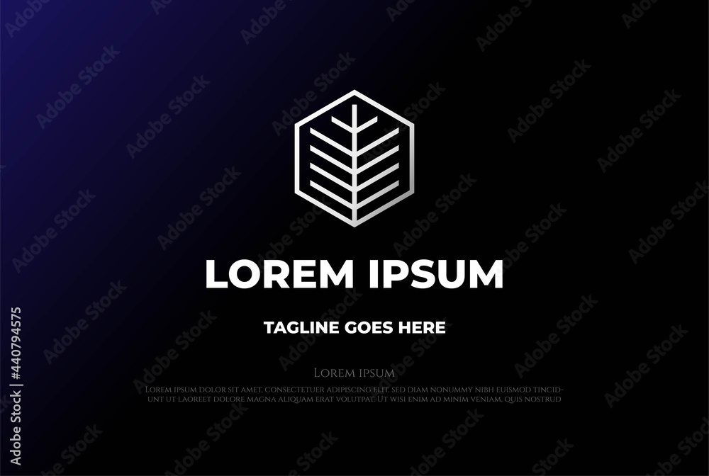 Simple Minimalist Geometric Leaf Line Outline Logo Design Vector Simple Minimalist Geometric Leaf Line Outline Logo Design Vector