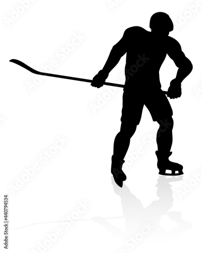 Ice Hockey Player Silhouette