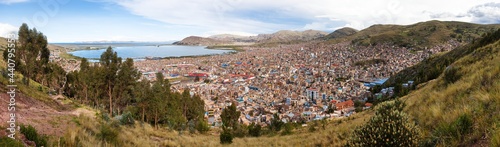 Puno city and Titicaca lake panoramic view from Peru © Daniel Prudek