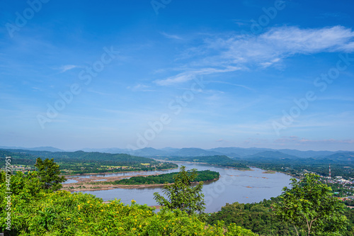 Beautiful landscape view on Phu Lamduan at loei thailand.Phu Lamduan is a new tourist attraction and viewpoint of mekong river between thailand and loas.