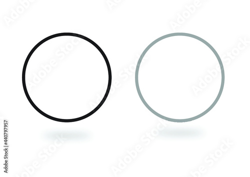 set of circles, black and white and gray, on a white background