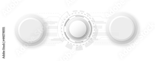 Back and white circle pattern engineering technology abstract concept, vector background