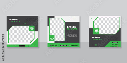 Modern promotion square web banner for social media mobile apps. Elegant sale and discount promo backgrounds for digital marketing