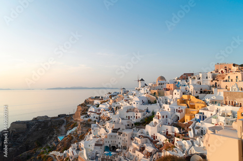 Wioska Oia w nocy, Santorini