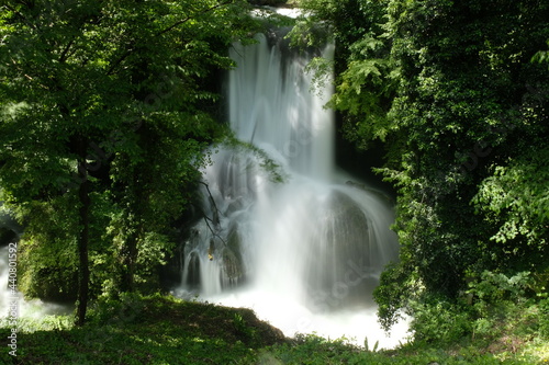 The Marmore waterfall, as it appears at the bottom, in Umbria central Italy