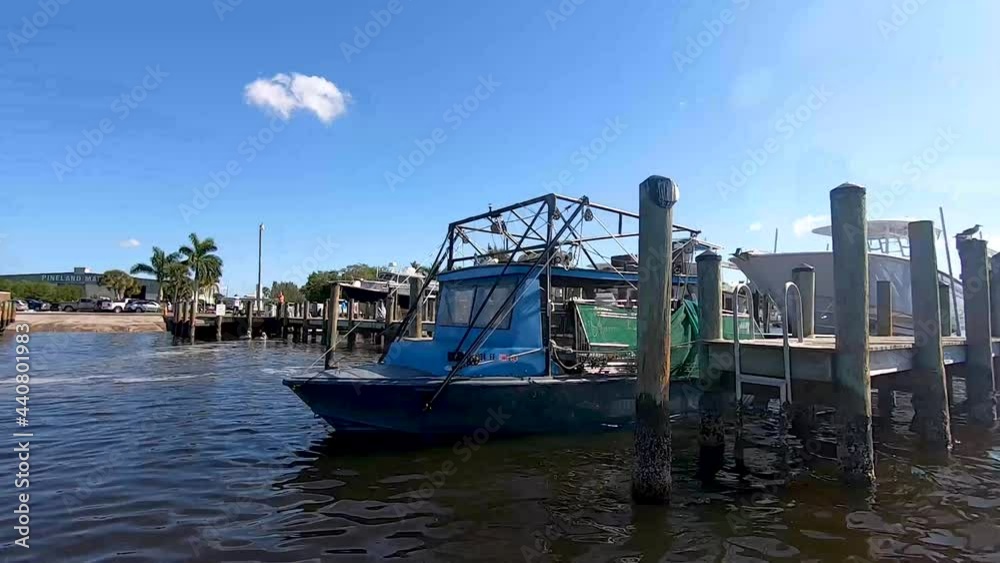 boats in the harbor close