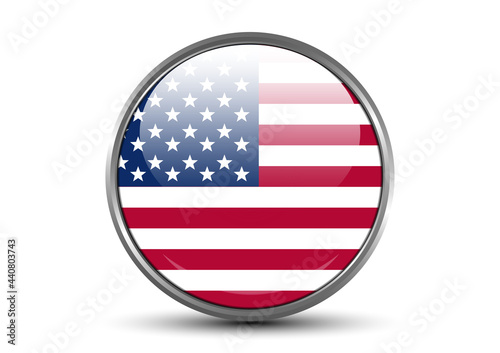 graphic design usa flag for circle button vector template isolated white background