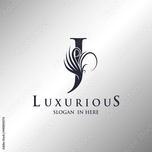 Letter J Monogram Luxury Ornate Decorative Elegance Logo Template.