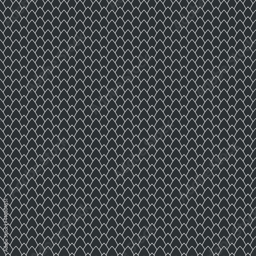 Vector seamless geometric pattern - dark monochrome texture. Stylish ornamental background