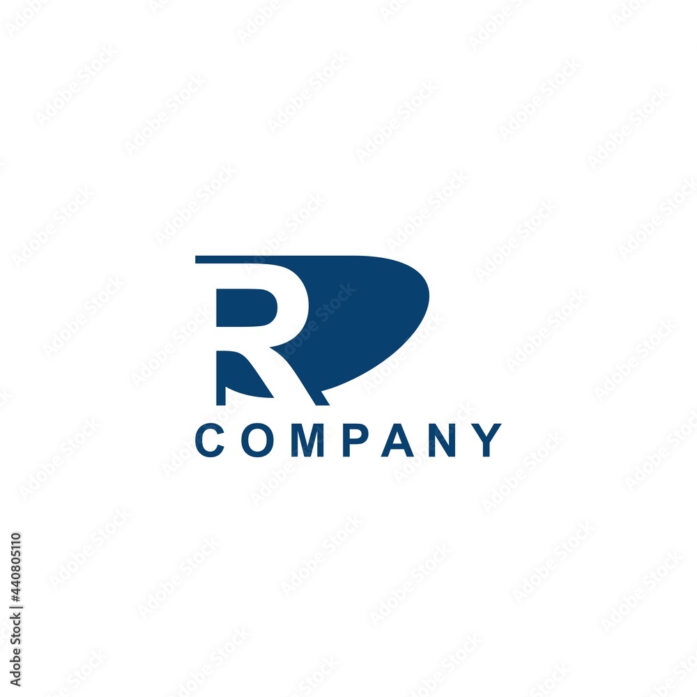 Fototapeta premium Company Logo Initial Letter R Negative Space vector design for business brands identity